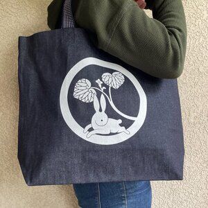 Indigo Wide Tote Bag Made in Japan High Quality Bunny 42"x34"x12"